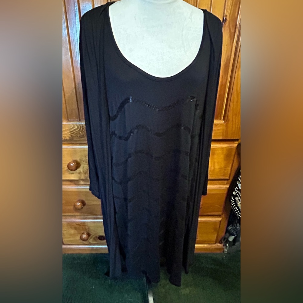 Modern metallics size 26/28 sequin long top or short dress.